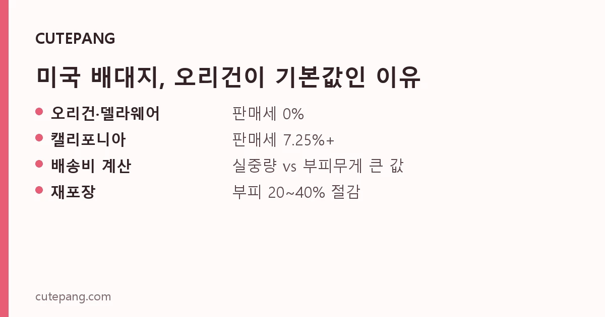 미국 배대지, 오리건이 기본값인 이유
