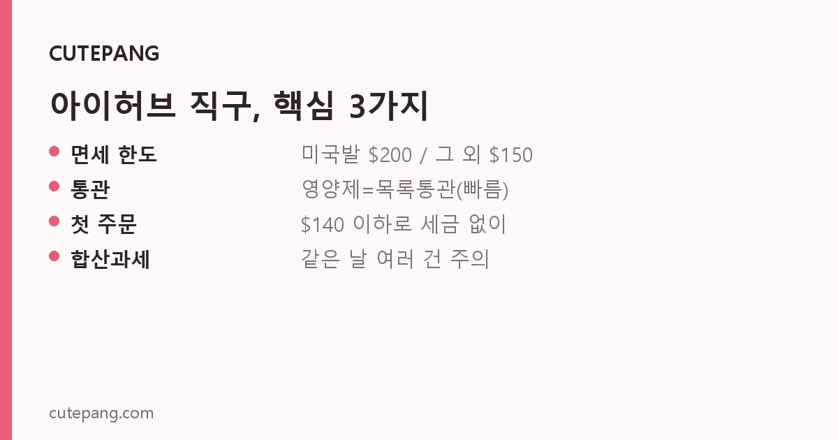 아이허브 직구, 핵심 3가지