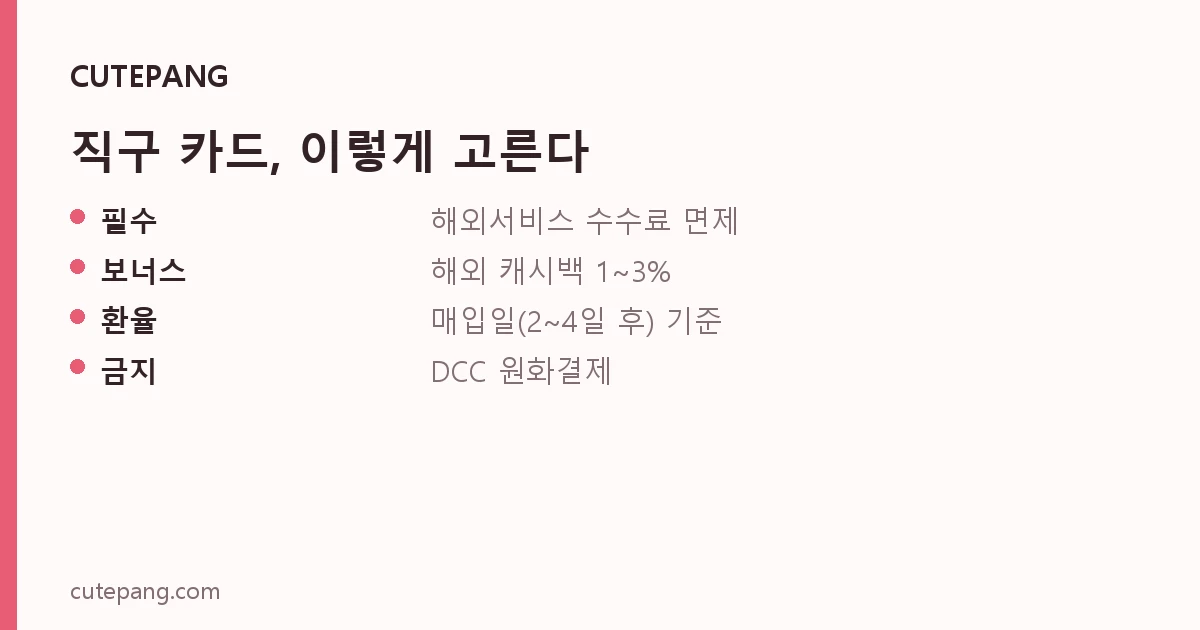 직구 카드, 이렇게 고른다