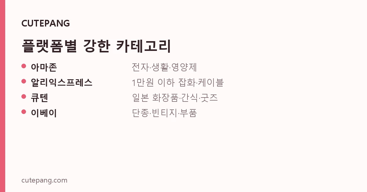 플랫폼별 강한 카테고리